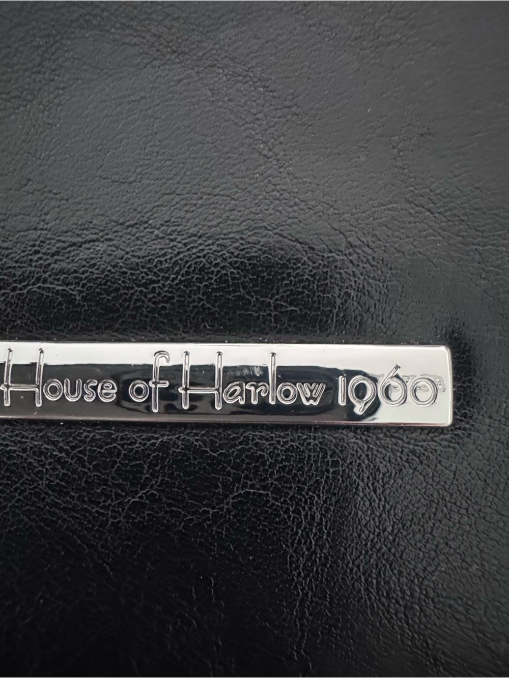 NWT House of Harlow 1960 Black Faux Leather Barrel Shoulder Bag Y2K - Picture 5 of 11